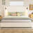 Upholstered King - Sized Beige Bed With High Wingback Headboard, Reading Lamp And , Comfortable Foam, Wood Support, Quick Setup For Bedroom Size, Frame, Beige, Wingback, Installation