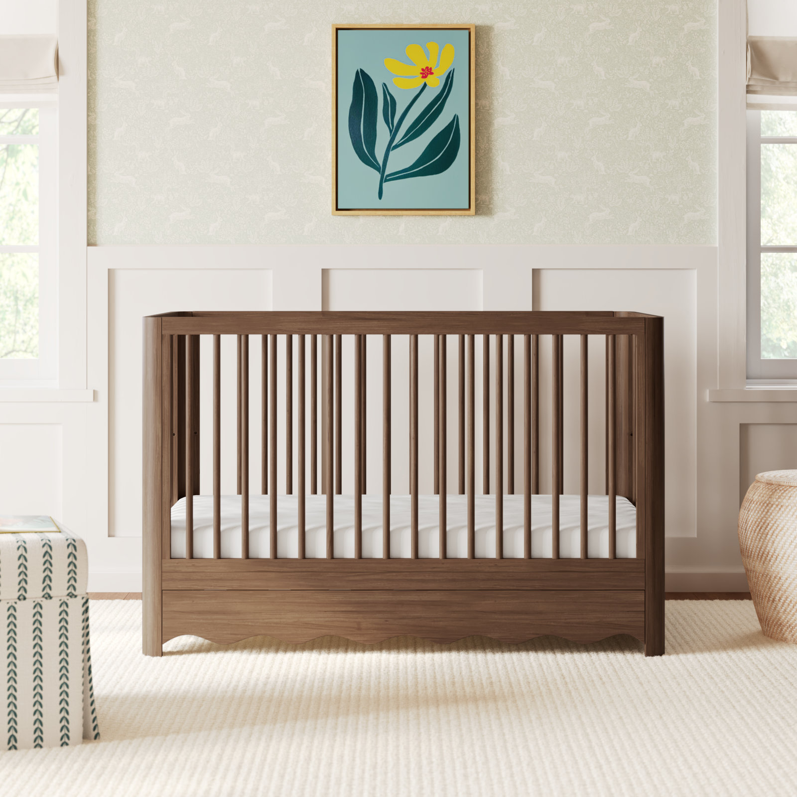 Casablanca Pine 5-in-1 Convertible Crib, Hazelnut
