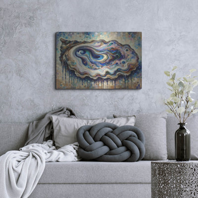  «Trippy Oyster» par Rich Monet, art mural en métal, 36 po x 24 po
