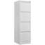 Classeur vertical à 4 tiroirs avec serrure, armoire de rangement étroite en acier pour bureau à domicile