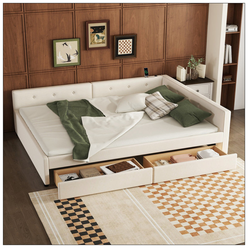Trajko Upholstered Platform Storage Bed, Queen