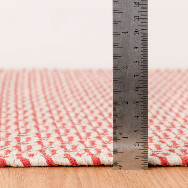 Miss Muffet Paprika Handwoven Cotton Rug, Runner 2'6" x 8'