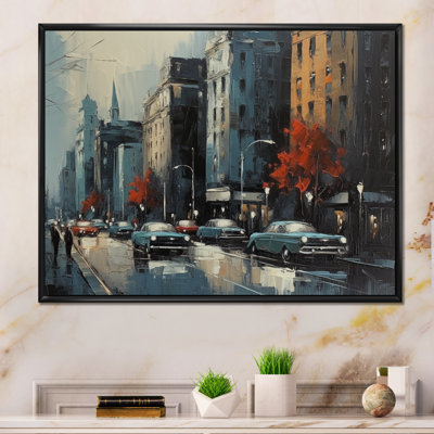«Orange and Grey Metropolitan Marvels», reproduction sur toile