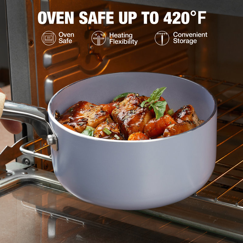 Casserole antiadhésive en aluminium, 1 pinte, Mauve