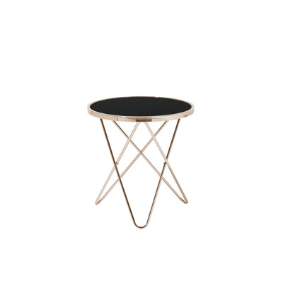 Krista Glass Top Cross Legs End Table