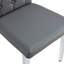  Chaises de salle à manger grises sans accoudoirs avec dossier quadrillé, élégant ensemble d'inspiration rétro pour 4 personnes, gris-865299968-865296894-865296892