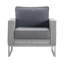 Chaise longue d'extérieur Elle Decor Tropez avec coussins gris, tissu à séchage rapide et structure en métal moderne