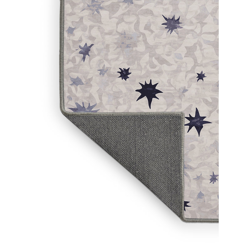 Tapis gris soyeux et moelleux, Rond 4 pi