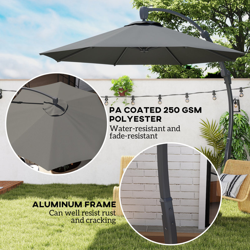 294cm Cantilever Parasol, Grey