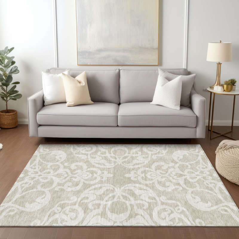 Chantille Beige Rectangular Synthetic Washable Rug 2'6" x 3'10"