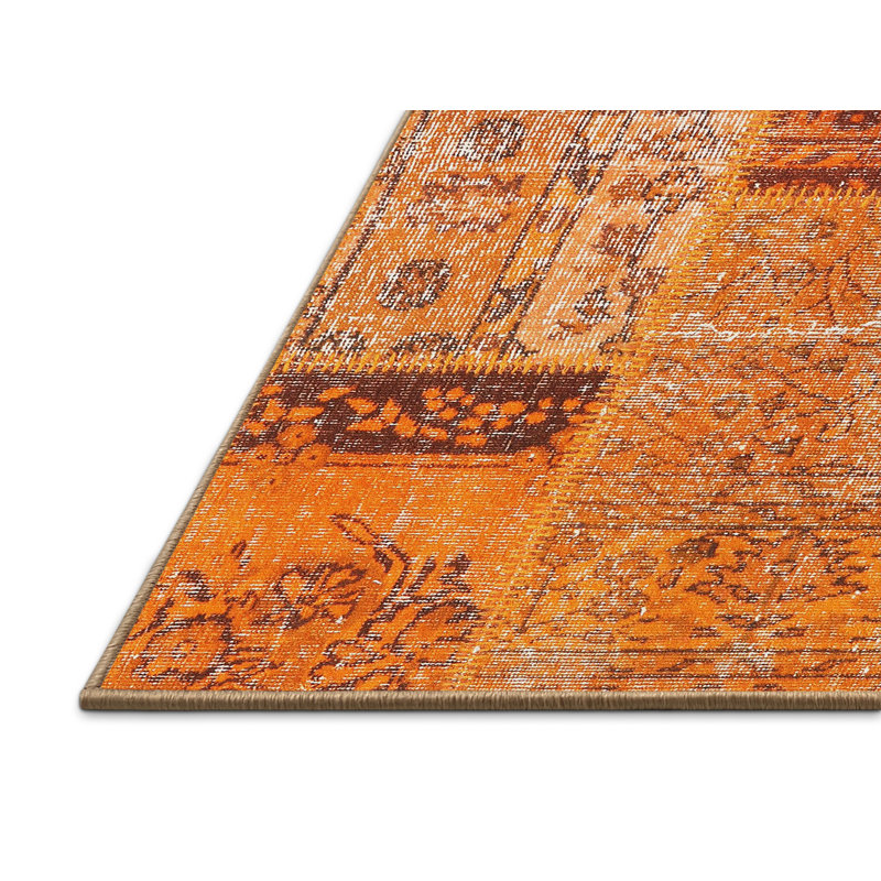 Tapis contemporain orange, Rectangle 7 pi x 9 pi