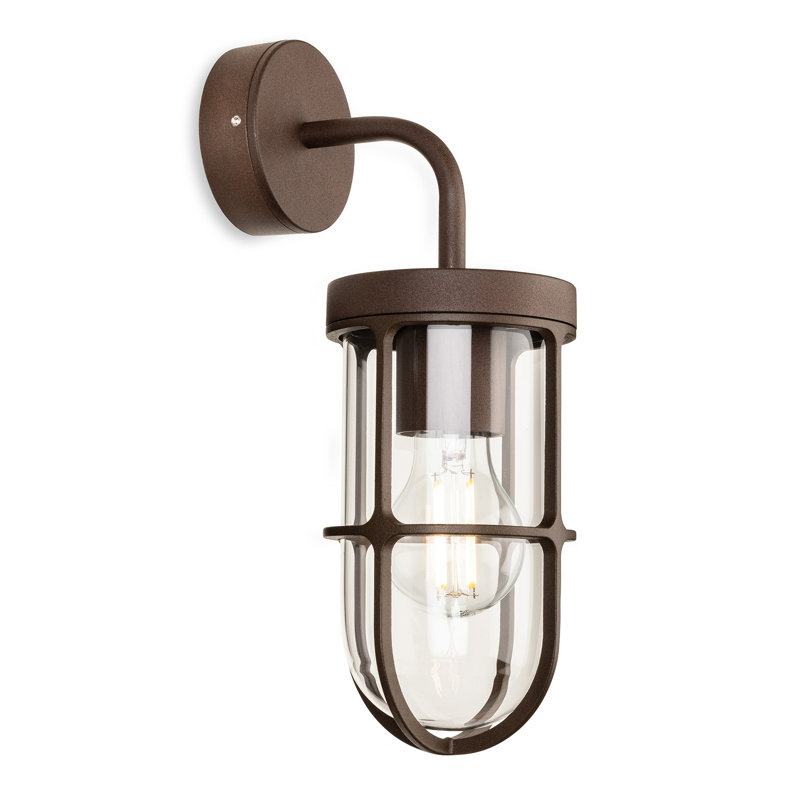 20cm H Outdoor Barn Light, Rustic Brown