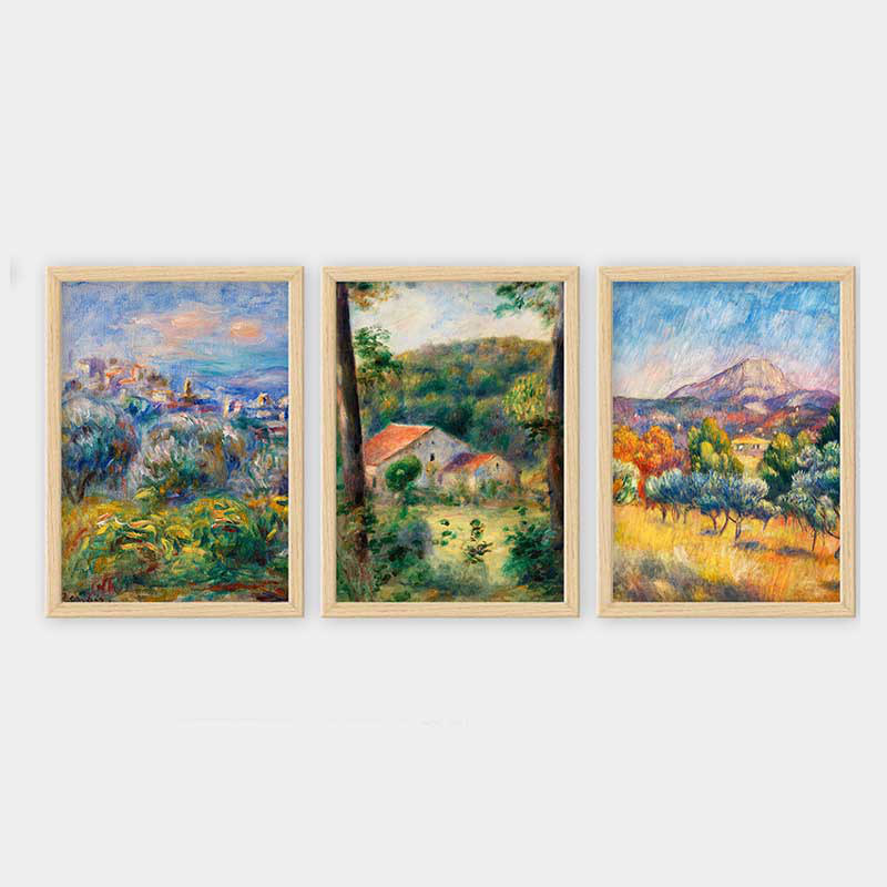 Ensemble de 3 peintures élégantes encadrées décoratives, 13,8 x 17,7 pouces chacune | 100% bois avec cadre 100% polystyrène (épaisseur: 0,8 pouce) | Impression numérique UV, parfaite pour le salon et la décoration intérieure