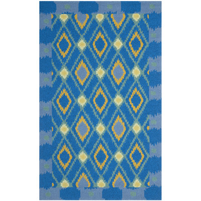 Tapis bleu crocheté à la main Bowden