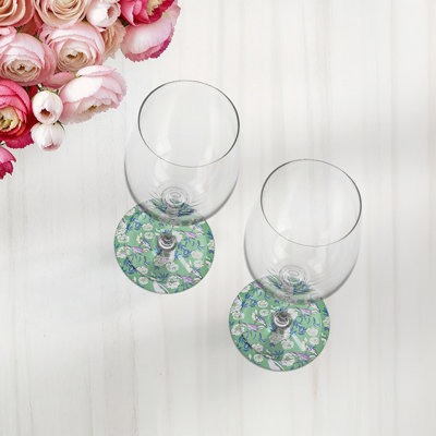 Sous-verres ronds en cuir pivoine Inspira