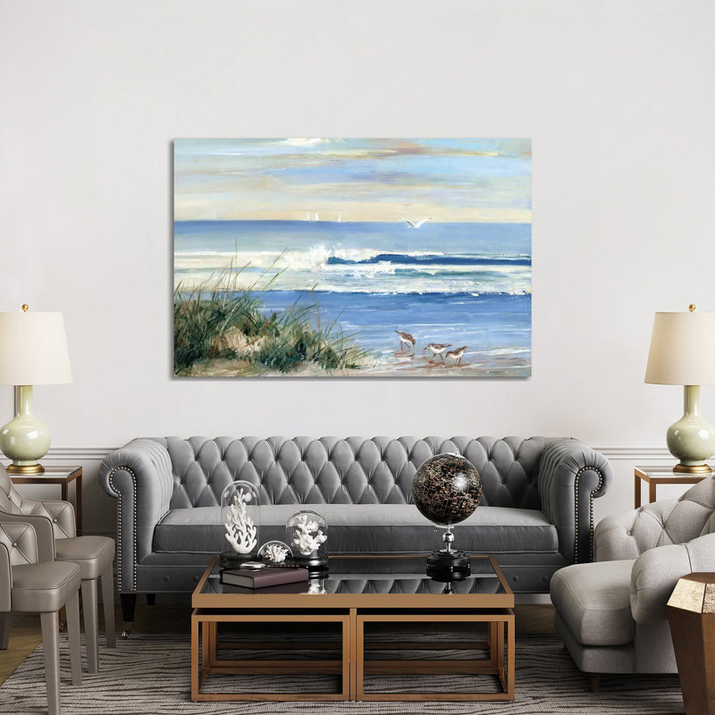 " Beach Combers " by Sally Swatland, Wrapped Canvas, 40" H x 60" W, No Frame