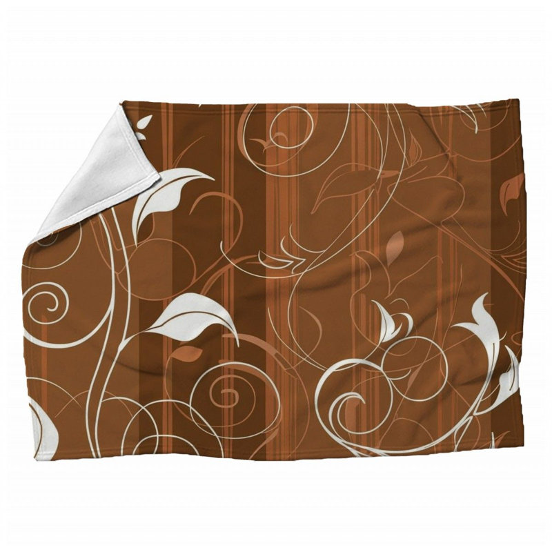 Botanical Scrolls Cool Machine Printed Throw Blanket, Queen