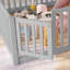 Lit double sur pied avec barrières de sécurité et porte pour enfants, gris-250761766-250761763