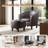 Pu Upholstery Leather Barrel Chair With Ottoman