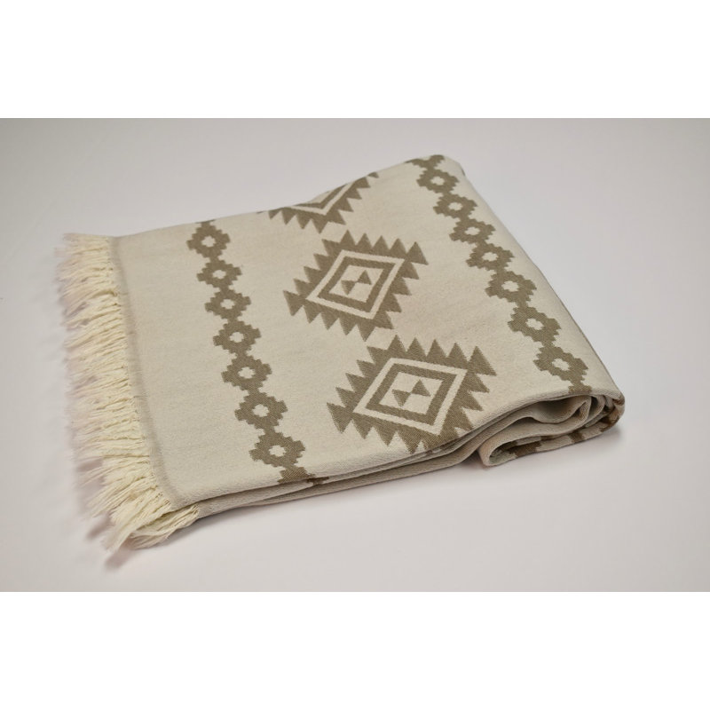 Hand Woven Throw Blanket, Beige