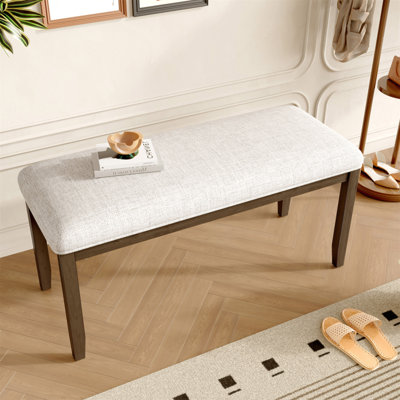 Banc rembourré pour la chambre à coucher à l'extrémité du lit, banc d'entrée de 38 pouces pour le salon, banc de salle à manger avec siège rembourré et pieds en bois massif pour la chambre à coucher, l'intérieur et le couloir de la cuisine