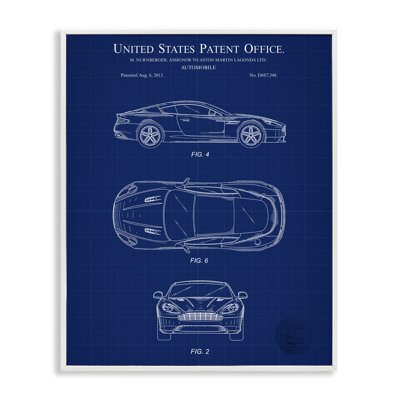 Automobile Patent Blueprint Framed Giclee Art by Karl Hronek