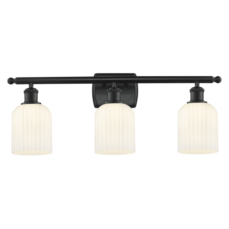 Brion Addeline 3 Light 25" Bath Vanity  Shade, Matte Black, Mercury