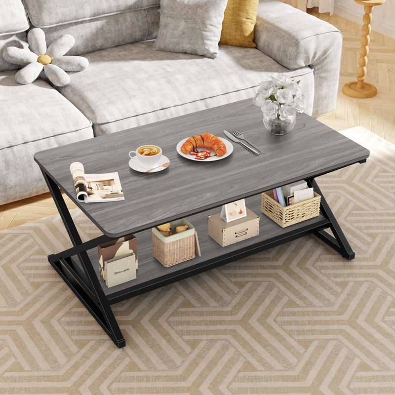 Table basse 39 po, H 17,75 po x L 39,37 po x l 23,62 po, Gris
