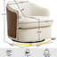Faux Leather Swivel Barrel Chair-96441083