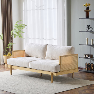 72" Square Arm 3-Seater  Upholstered Sofa
