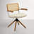 Bonneau Leather Swivel Rattan Back Home Office Task Desk Chair-42631490