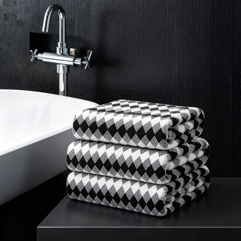 Ensemble de 8 serviettes de bain (noir), Noir