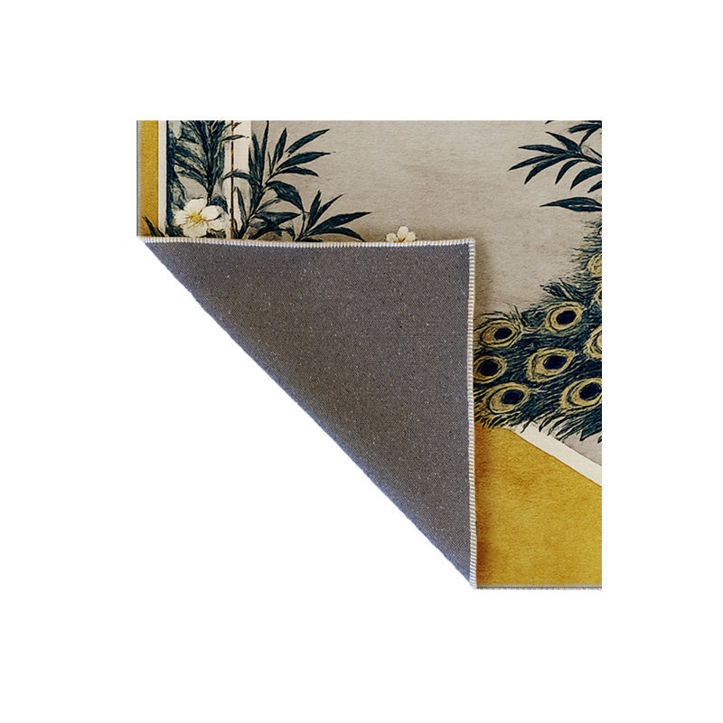 Tapis beige tissé à motif floral lavable Mosso, 2 pi 6 po x 4 pi 11 po