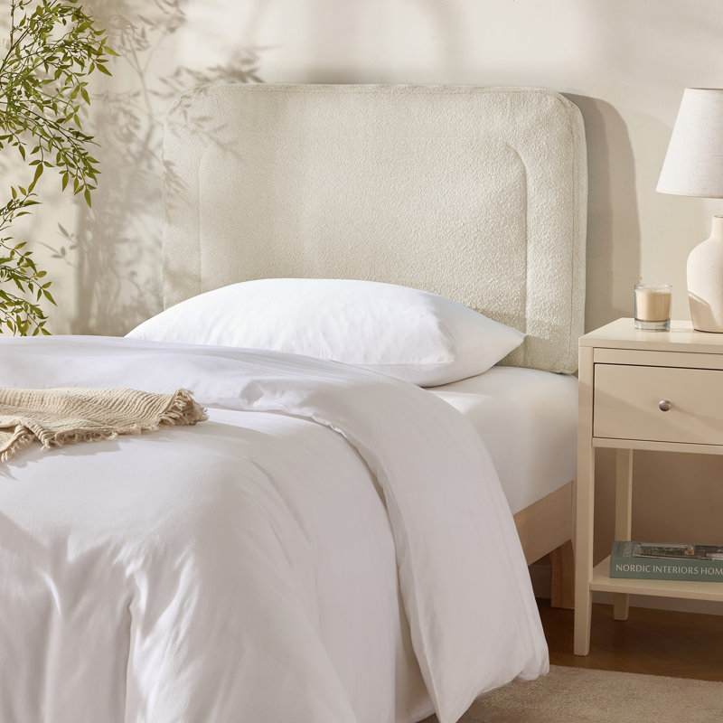 Chastelyne Upholstered Easy Assemble Wall Mounted Headboard, Linen, Twin
