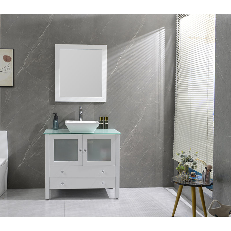 Ensemble de meuble-lavabo simple 36 po Cayse, Blanc