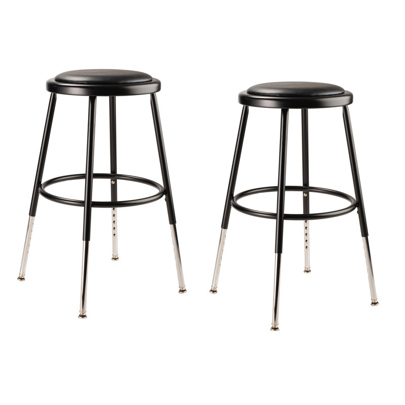 Tabouret de laboratoire à hauteur ajustable, Noir, 19" - 27"