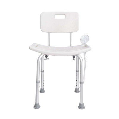 Adjustable Height Non-Slip Shower Chair With Back, 350 Lbs Capacity, Ideal For Elderly And Disabled, Rust-Proof And Lightweight