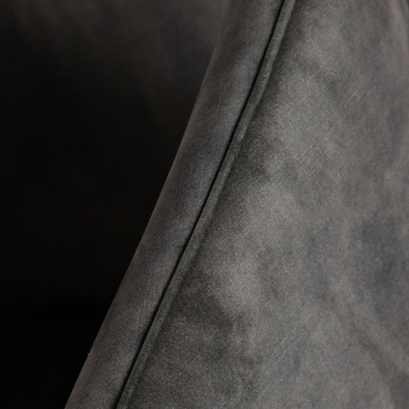 Ensemble de (2) chaises de salle à manger Avery en velours gris texturé avec pieds en métal noir, gris