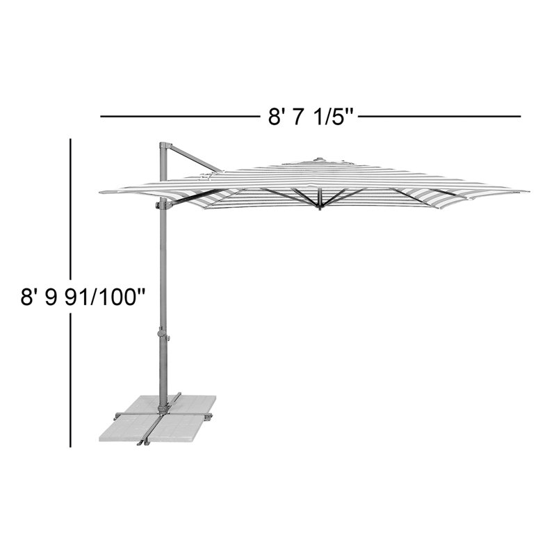 Parasol carré en porte-à-faux 103,2 po Orlandina