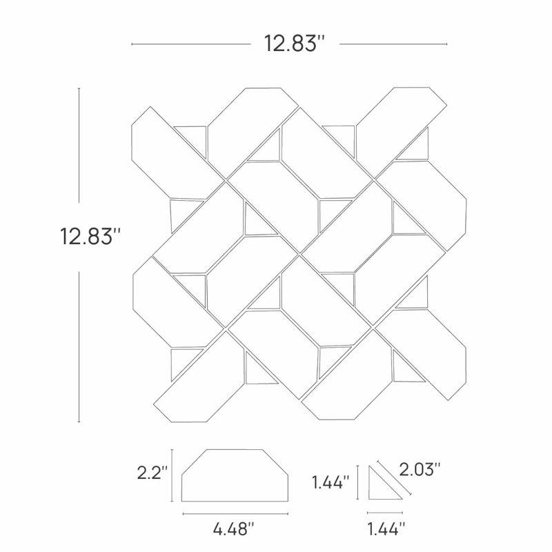 Isobel 13x13 Geometric Polished Marble Luxury Mosaic Tile, Grace