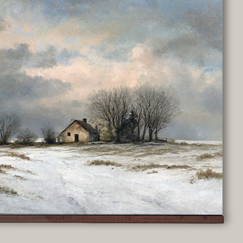 Grande tapisserie murale Winter Farmhouse Serenity, H 45 po x l 73 po