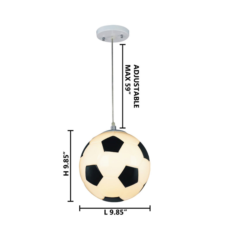 Kinde Eclectic Kids 1 Light Soccer Ball Pendant