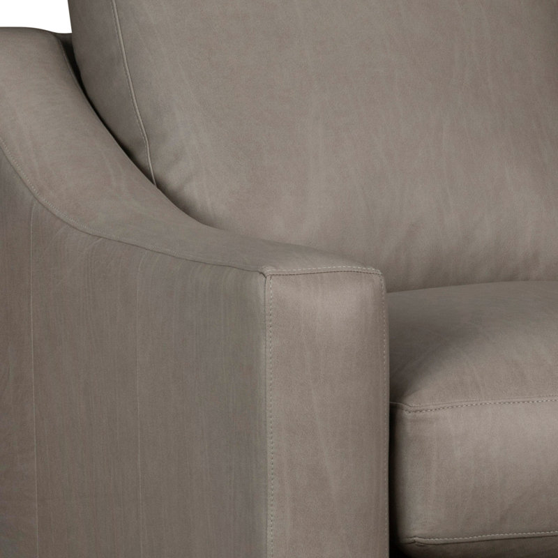 Canapé en cuir véritable 78 po Cranbrook, Cuir véritable Nantucket Stone