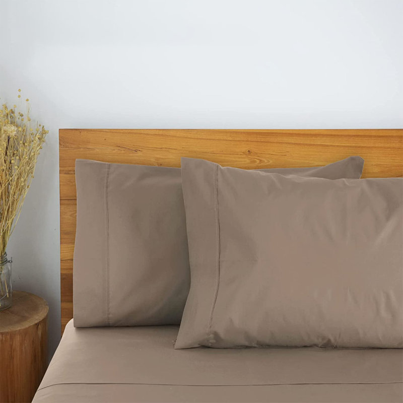 LuxClub 2 PC Tree Bark King Performance Microfiber Solid Pillowcase Set, Tree Bark, King Pillowcase