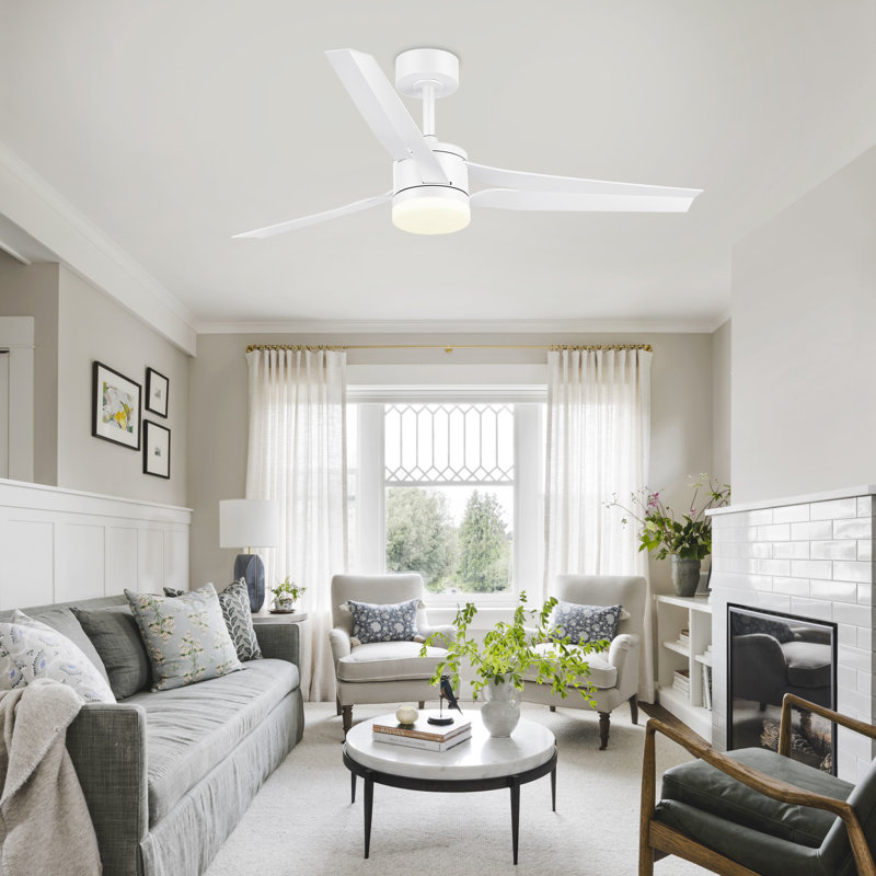 52-Inch Ceiling Fans With Lights And Remote, 3 Blades 6-Speeds Noiseless Reversible DC Motor, Modern Ceiling Fan For Farmhouse Bedroom Patio