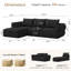 Canapé modulaire Boneless de 104 po avec siège profond, canapé rembourré confortable en forme de L pour le salon, canapé 3 places sans os avec repose-pieds mobile, housse amovible, aucun assemblage requis-143183755