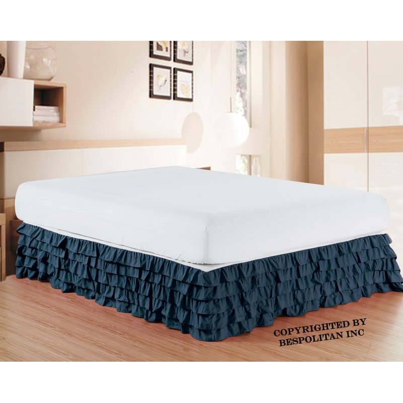 Jupe de lit Kantor Premium qualité 1500 fils, Marine
