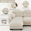 Canapé d'angle modulaire Cloud de 295 cm (116,1 po), canapé 3 places en forme de L en tissu chenille haut de gamme avec pouf amovible, canapé surdimensionné en peluche rembourrée pour petit salon d'appartement-129855537