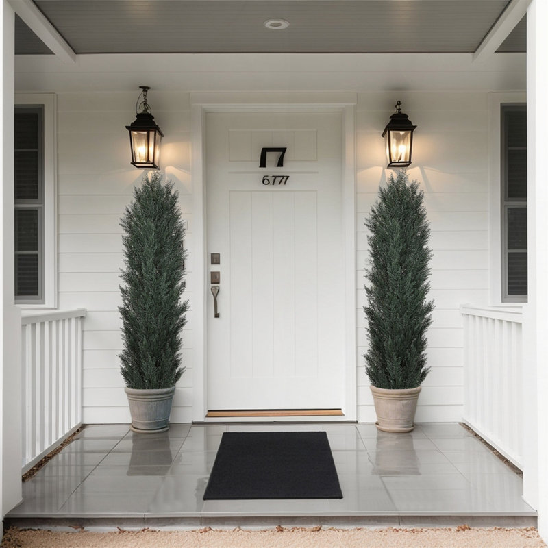 Ensemble de 2 plantes de 71 pouces de hauteur et de cyprès artificiels détachables, 71 po x 8,7 po