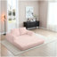 Canapé-lit pliant convertible 2-en-1, canapé-lit en velours côtelé moderne avec 2 * oreillers, causeuse futon rembourrée et désossée avec lit escamotable, canapé modulaire pliable pour le salon - rose-381683091
